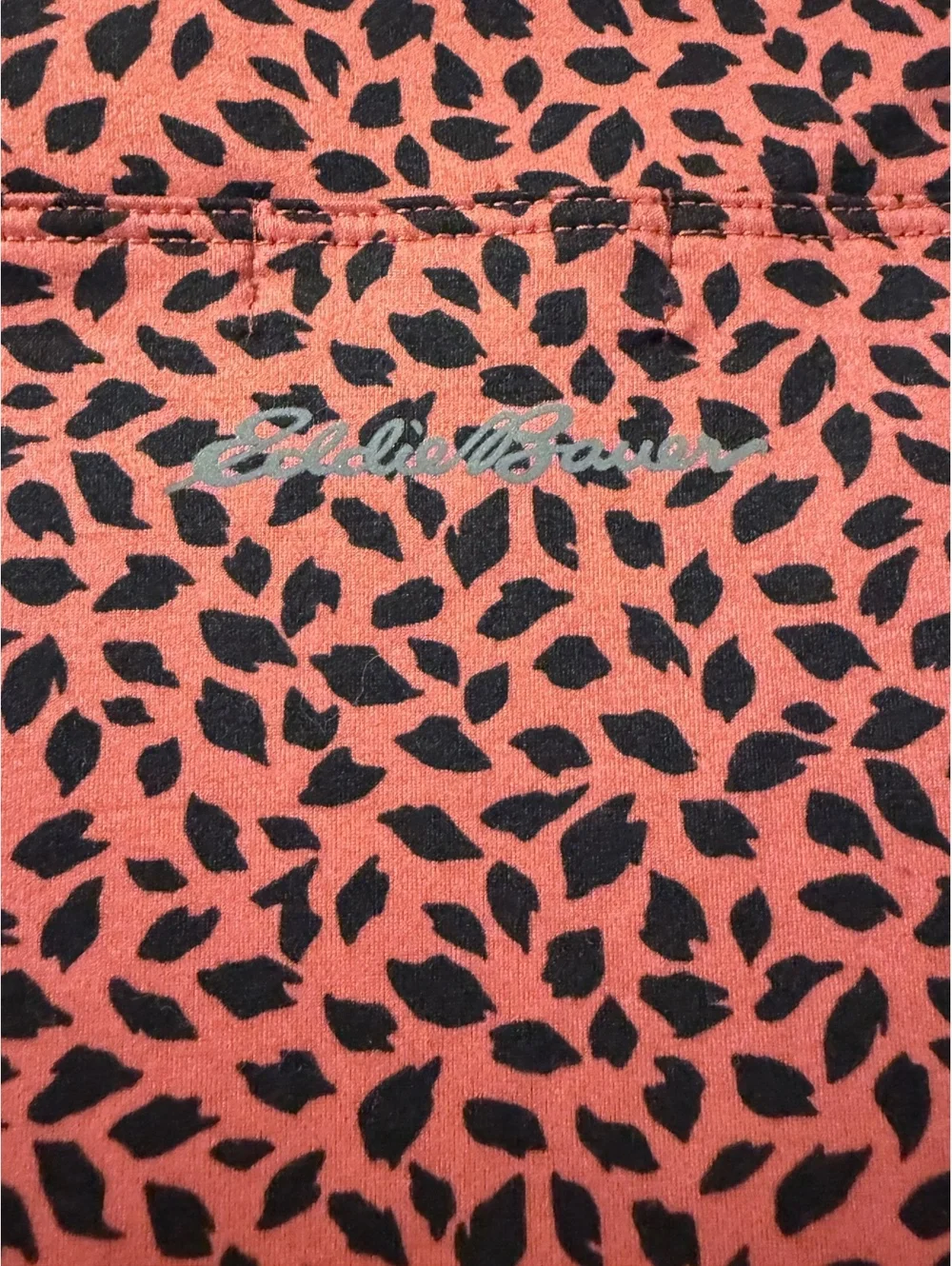 NWOT Eddie Bauer Skirt Womens L Brown Black Print Ruffle Front Swing High Rise